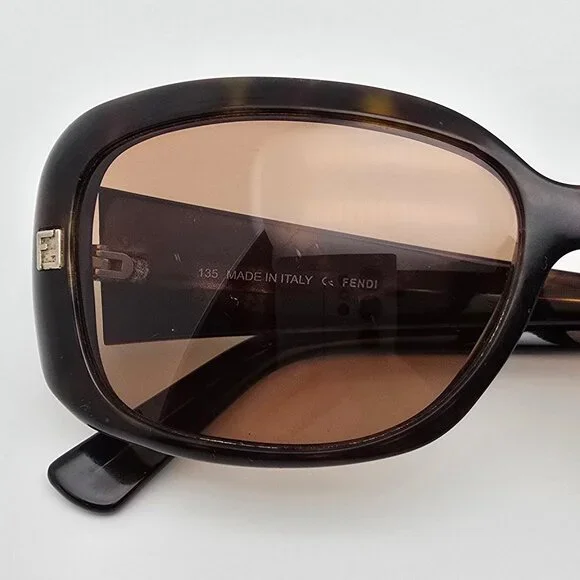 Fendi FS419 214 Tortoise Gold Monogram Frame Brown Lens Sunglasses Italy 58mm Fendi FS419 214 Tortoise Gold Monogram Frame Brown Lens  main image 3